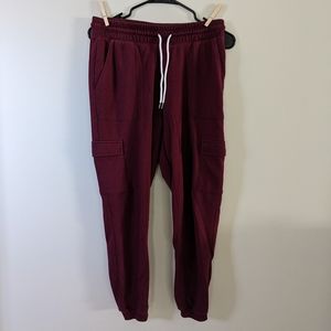 Old Navy size small maroon cargo joggers